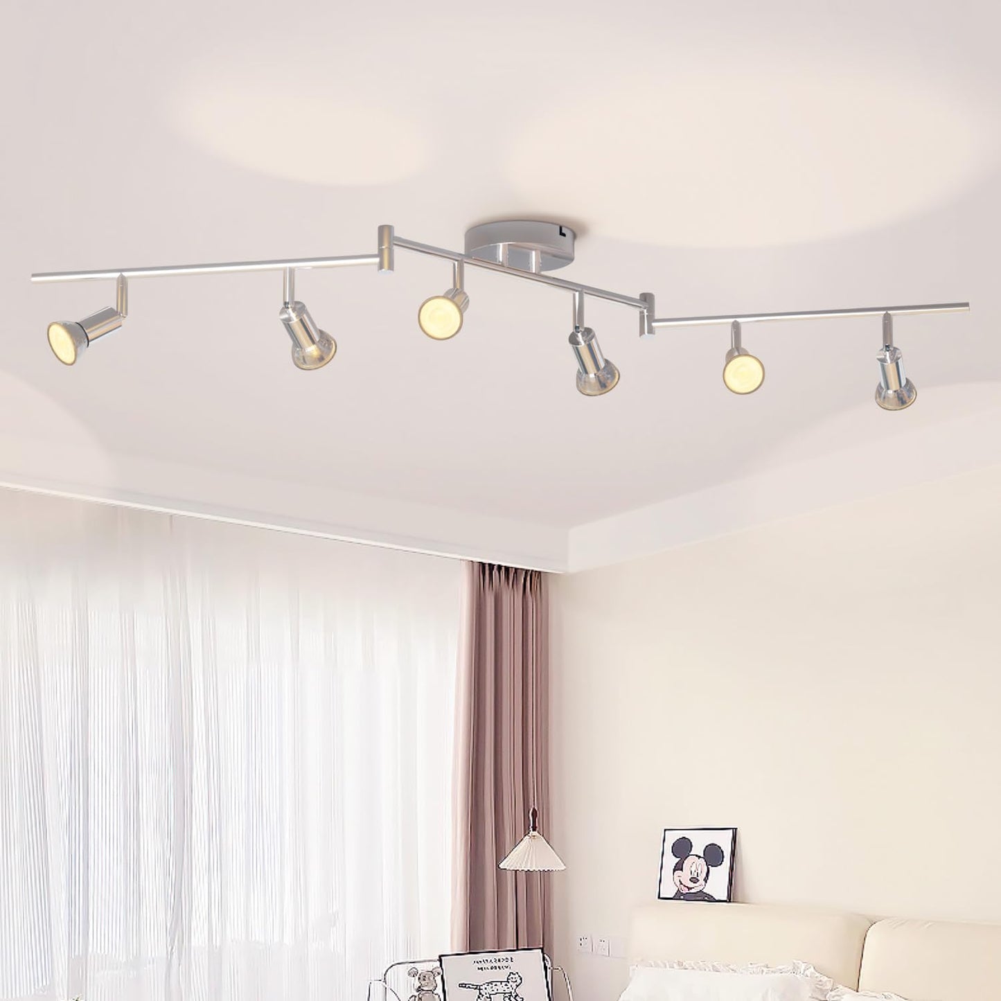Spotlight plafon LVWIT 4 Way GU10 40W, alb, metal