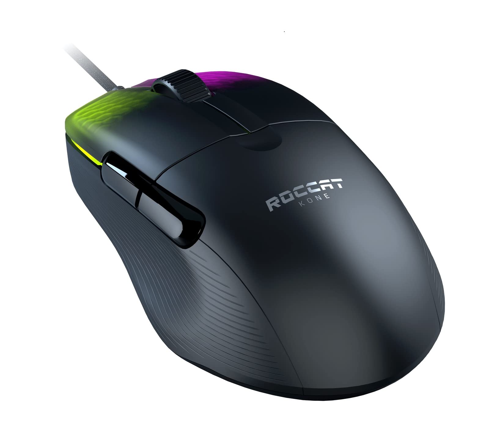 ROCCAT Kone Pro Air Gaming PC Wireless Mouse, Bluetooth Ergonomic Performance Computer Mouse with 19K DPI Optical Sensor, AIMO RGB Lighting & Aluminum Scroll Wheel, 100+ Hour Battery Life, White