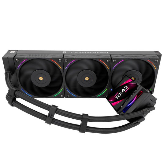 Thermalright Hyper Vision 360 ARGB Black AIO CPU Liquid Cooler,IPS LCD Screen with 480x480 Resolution,for AM5/Intel LGA1851/1700,3.95in Magnet-Absorbent LCD Screen for Images,Black CPU Water Cooling