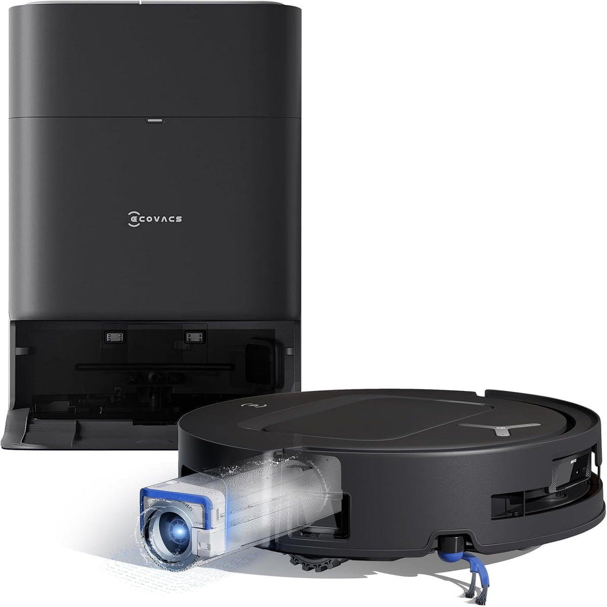 Aspirator robot ECOVACS T80 Omni cu mop OZMO ROLLER, 18.000 Pa, negru