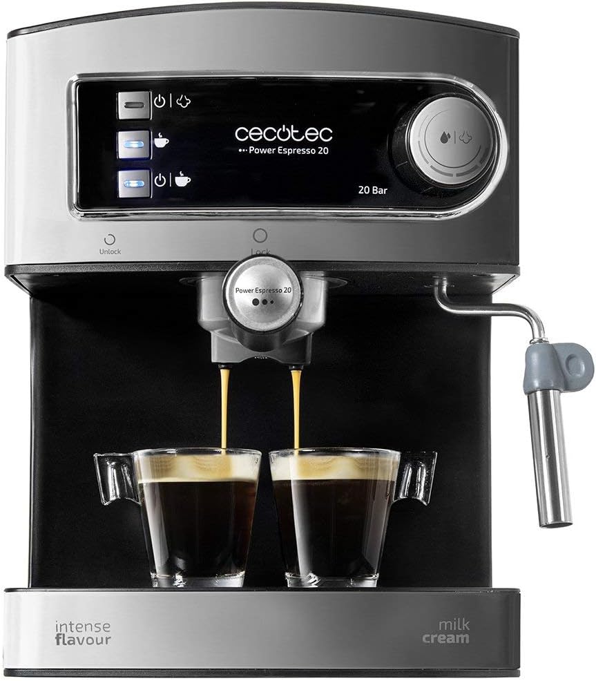 Espressor Cecotec Power Espresso 20, 850 W, rezervor 1.5 L, 20 bari