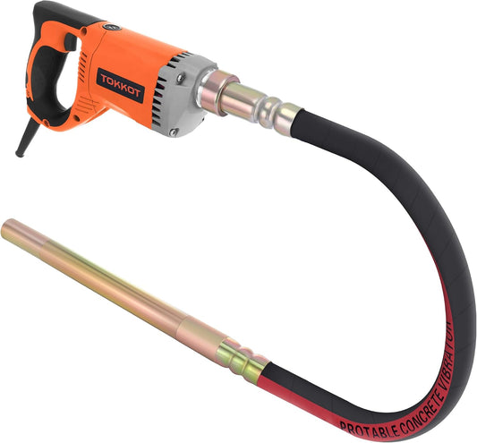 Vibrator electric TOKKOT pentru beton, 1300 W, tija de cupru 1,5 m