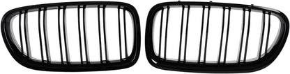 Hengjiayao E46 Kidney Black Radiator Grille for BMW 3 Series E46 4 Door 4D 2002-2005 LCI Facelift Grill Gloss Black Double Bridge Sport Grille Front (Not fit for 2 Doors) (For 3er E46 2002-2005 LCI)
