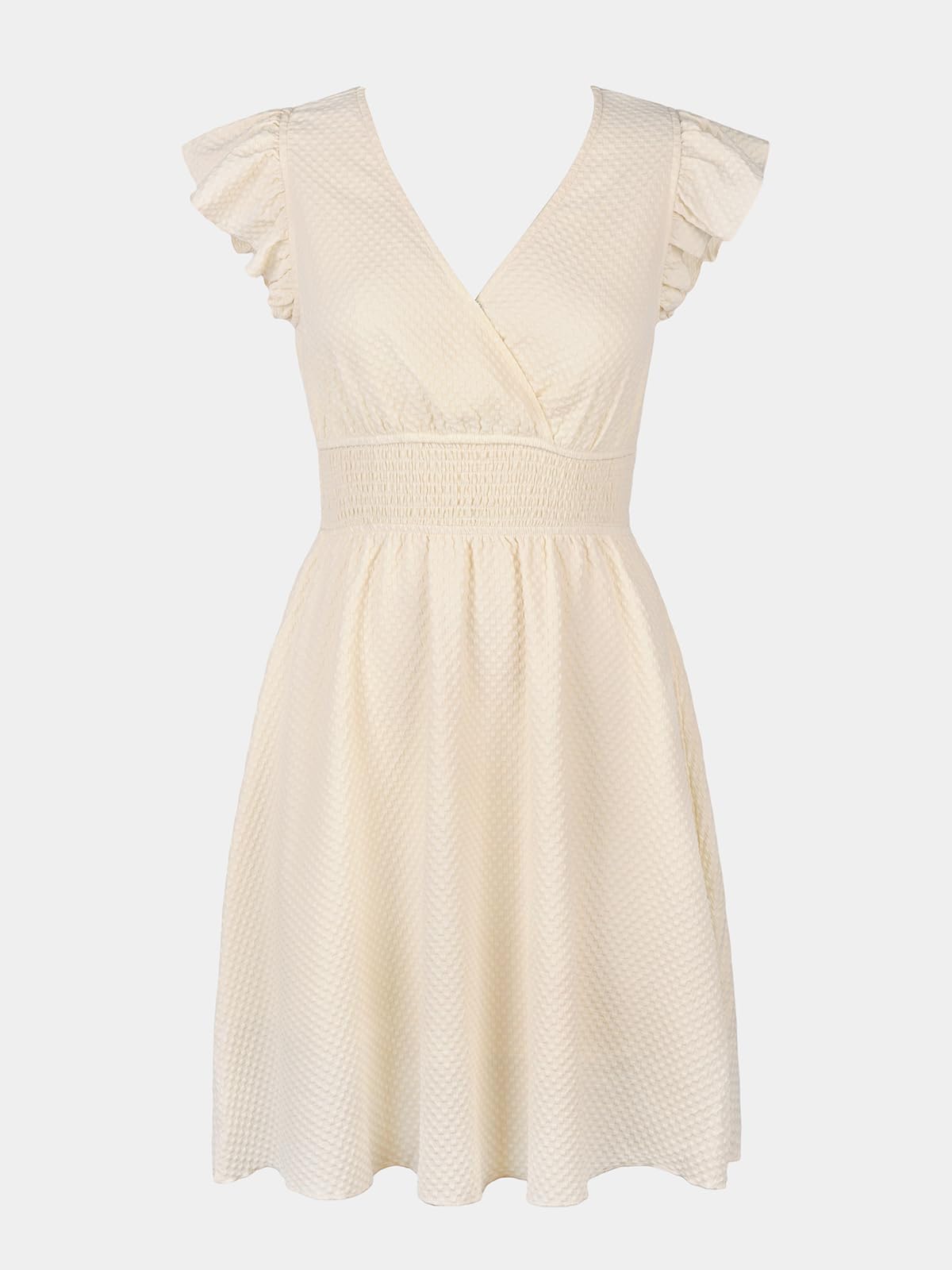 Rochie XL - CUPSHE V Neck Flutter Sleeve Smocked Casual Summer