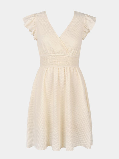 Rochie XL - CUPSHE V Neck Flutter Sleeve Smocked Casual Summer