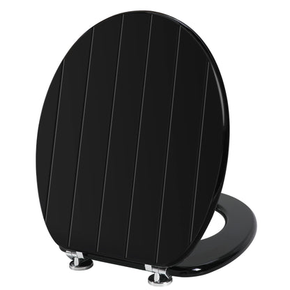 Colac WC Angel Shield Soft Close Lemn MDF Negru Oval Reglabil