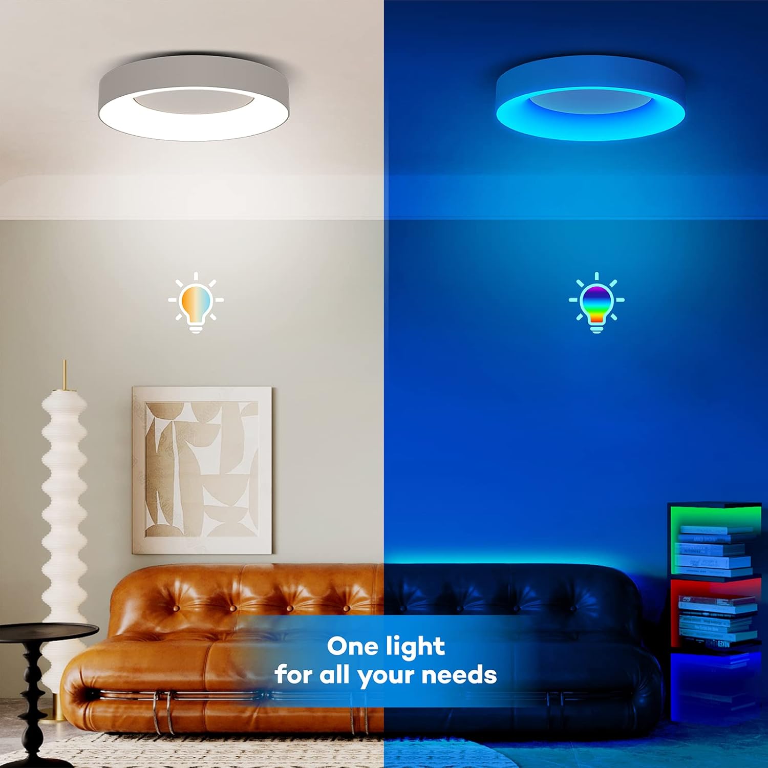 Matane LED Ceiling Light RGB Colour Changing Ceiling Light Dimmable with Remote Control 24 W Bulbs 3000 K - 6500 K for Teenager's Room Living Room Bedroom Children's Room Bathroom Kitchen Round 28 cm