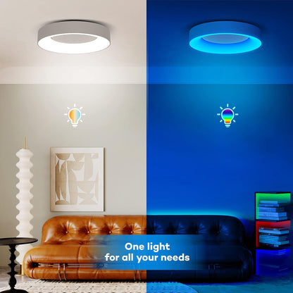 Matane LED Ceiling Light RGB Colour Changing Ceiling Light Dimmable with Remote Control 24 W Bulbs 3000 K - 6500 K for Teenager's Room Living Room Bedroom Children's Room Bathroom Kitchen Round 28 cm