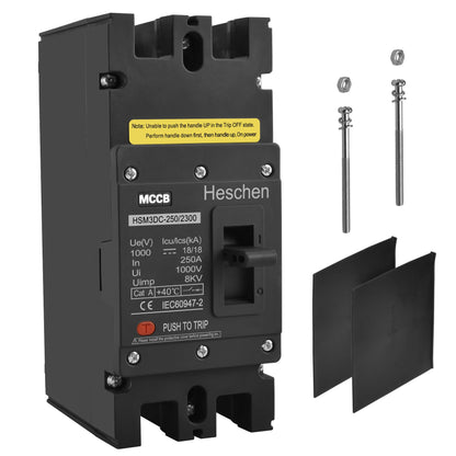 Intrerupator automat MCCB HSM3DC-250 Heschen + 2P DC1000V 250A PV