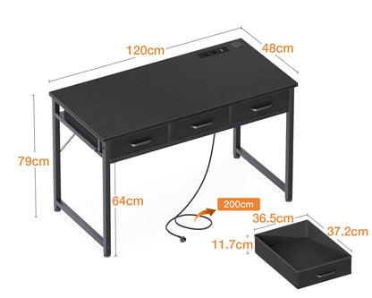 Birou Coleshome HRO-r26 120 cm cu 2 prize si 2 porturi USB