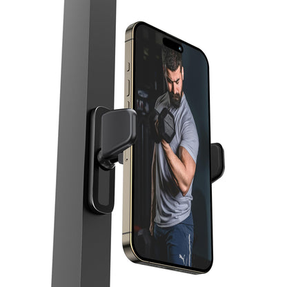 APPS2Car Gym Magnetic Phone Holder, 360 Adjustable, Compatible with 4.7-6.5" Smartphones, Alloy Base and Joint, Black
