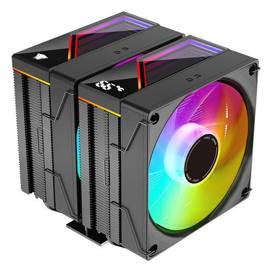 Jungle Leopard KF620 DGT ARGB Digitaler CPU Luftkühler,265W TDP,158mm Höhe,Doppel 12cm leiser PWM-Lüfter CPU-Kühler,für Intel LGA 1700/1200/115X/1851/1366/2011, für AM4/AM5 (BK)
