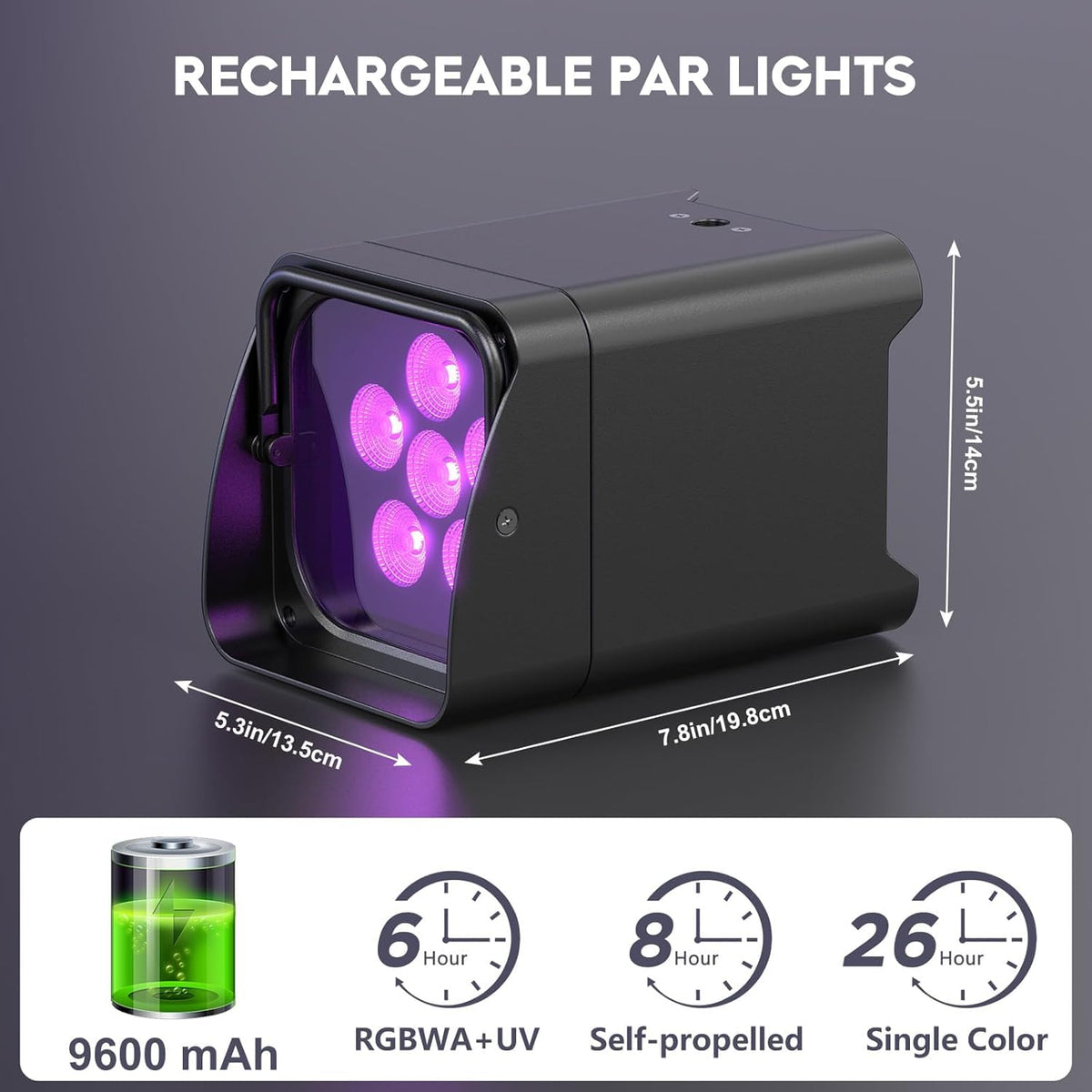 Spoturi LED Glowingstage 4 buc RGBWA-UV 18W control APP DMX