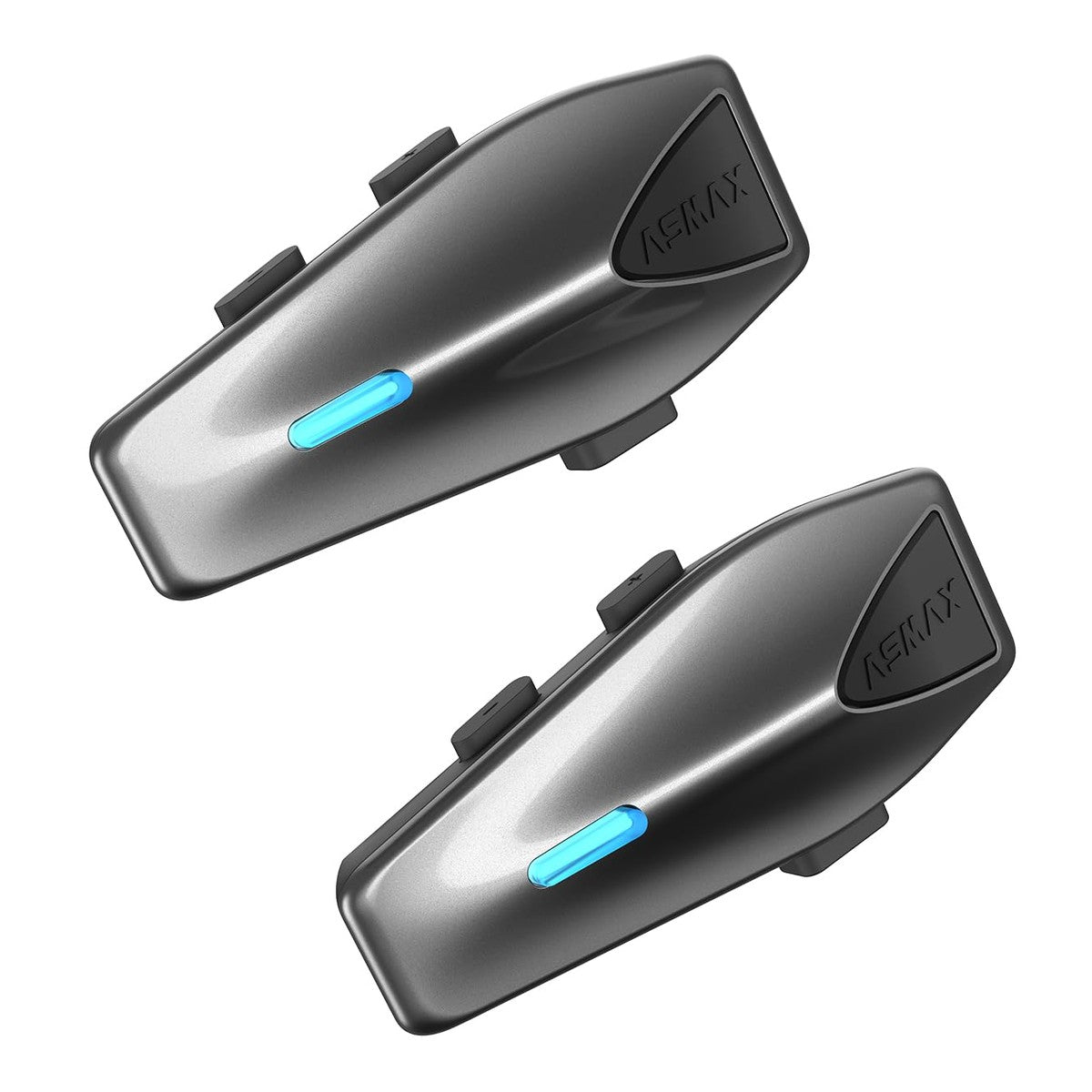 ASMAX F1 Motorcycle Bluetooth Headset, Mesh Intercom Motorcycle for up to 10 Motorcycles, Helmet Intercom with IP67 Waterproof, Motorcycle Helmet Intercom with Universal Pairing, Double Pack