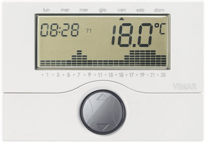 Termostat electronic cu ceas VIMAR 01910 pentru incalzire si aer conditionat, alb