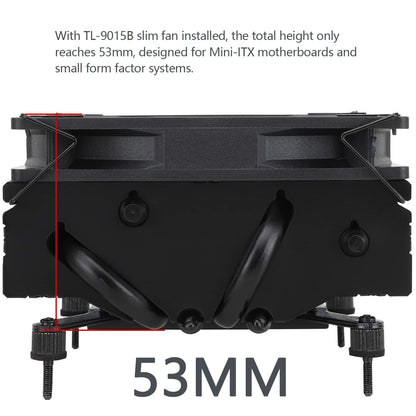 Cooler Procesor Thermalright AXP90-X53 Black Cooler CPU Low Profile 53mm, Ventilator 2700RPM Silentios, Compatibil AM4/AM5/Intel 1700