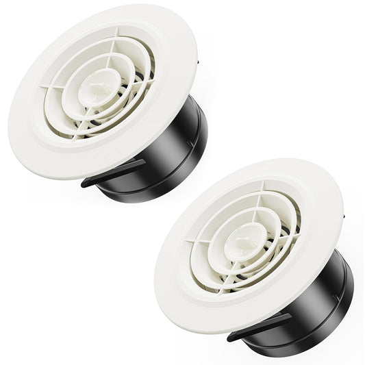 Grila ventilatie rotunda reglabila 100 mm + plasa insecte Hon&Guan, ABS