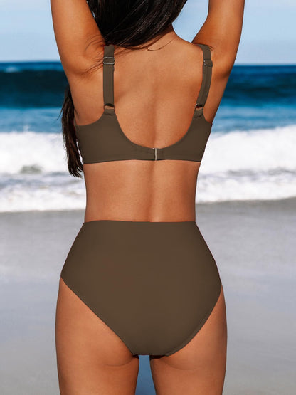 Costum de baie - S CUPSHE Bikini Set talie inalta cu sarma