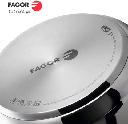 Oala sub presiune Fagor Commercial Rapid Xpress, 4 L, inox 18/10, inductie, 2 niveluri de presiune