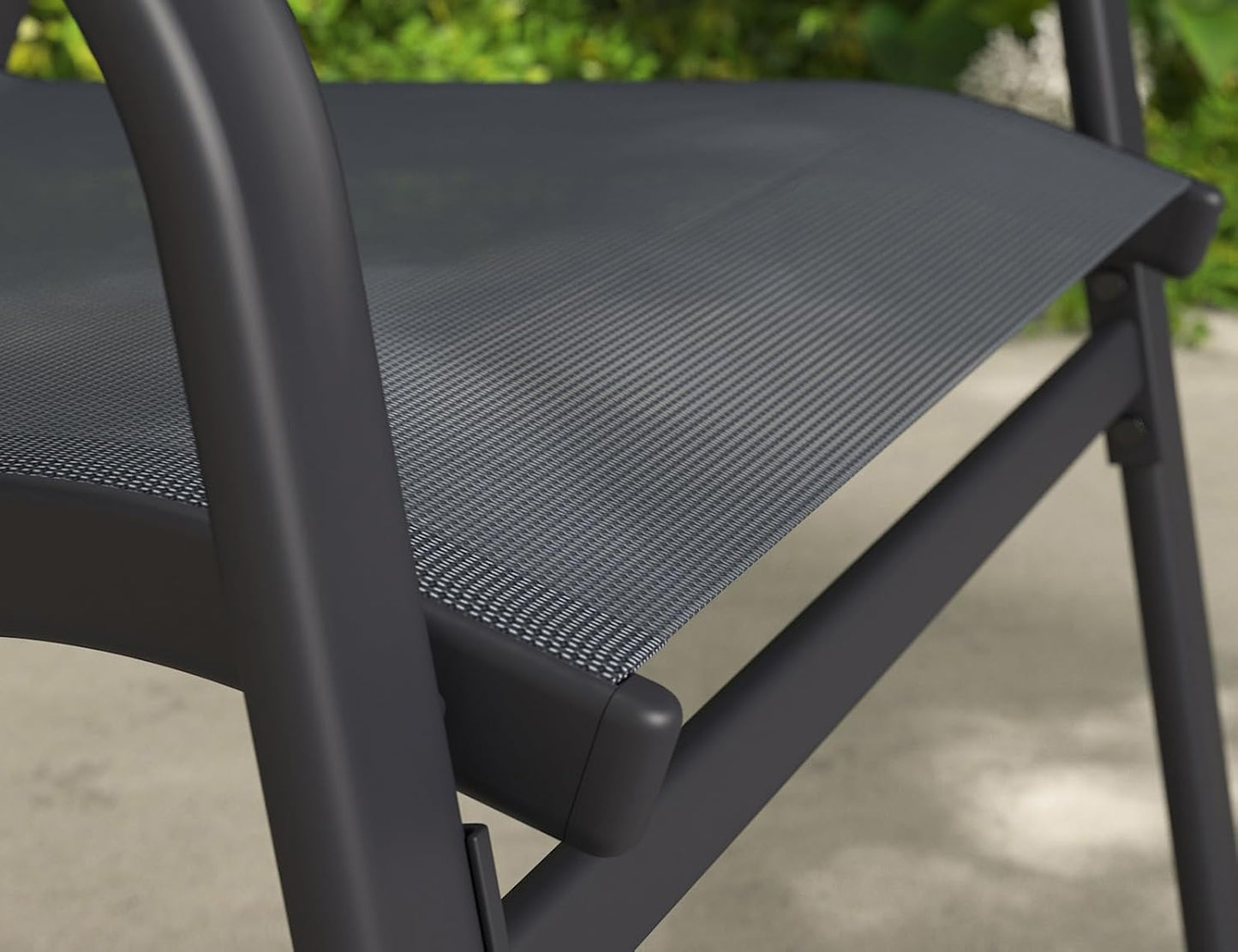 Scaune exterior XIELOUS PATIODC004 metal gri stackabile set 4