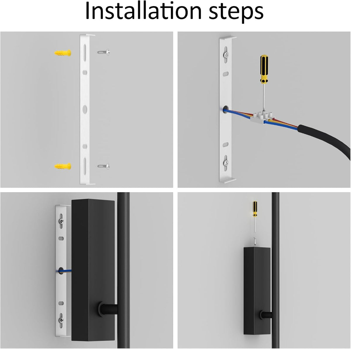 Set 2 aplice LED de interior Coinmit 18 W, 60 cm, negre, cu telecomanda
