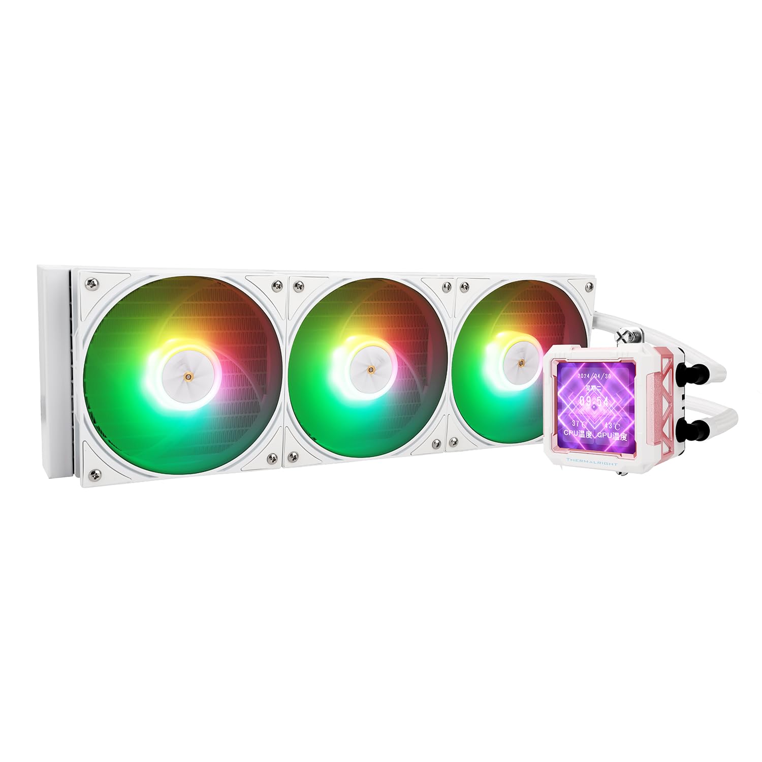 Thermalright FW PRO 360 ARGB MEW-360mm AIO CPU Liquid Cooler,IPS LCD Screen with 320 * 320 Resolution,for AM4/AM5/Intel LGA1700/1851,’2.73 inch’Magnet-Absorbent LCD Screen for Images