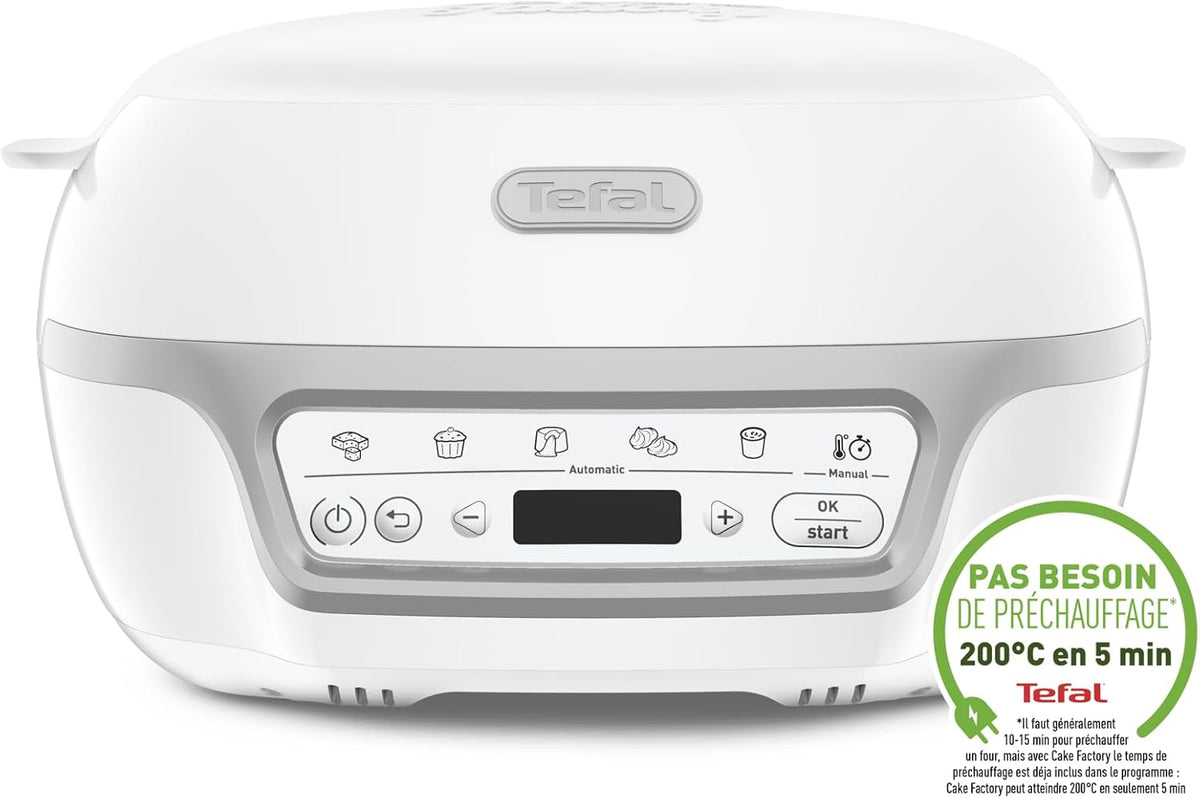 Aparat pentru prajituri Tefal Cake Factory Delices KD812110, argintiu, 5 programe automate si mod manual