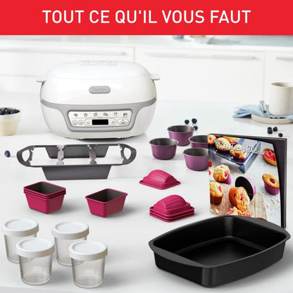 Aparat pentru prajituri Tefal Cake Factory Delices KD812110, argintiu, 5 programe automate si mod manual
