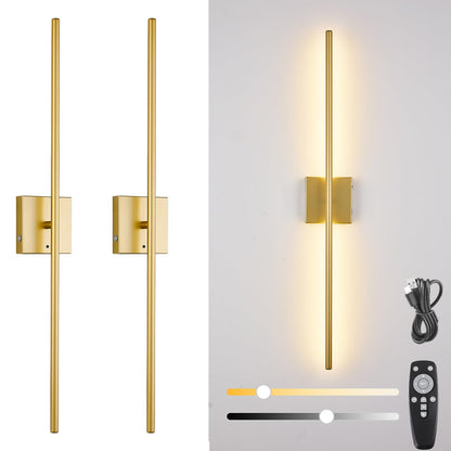 Set 2 aplice LED fara fir, cu telecomanda, dimabile, 3000-6000K si baterie 8000mAh