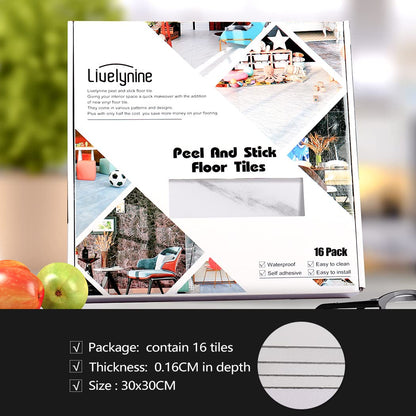 Placi pardoseala Livelynine 30x30 cm 16 buc PVC autoadezive gri