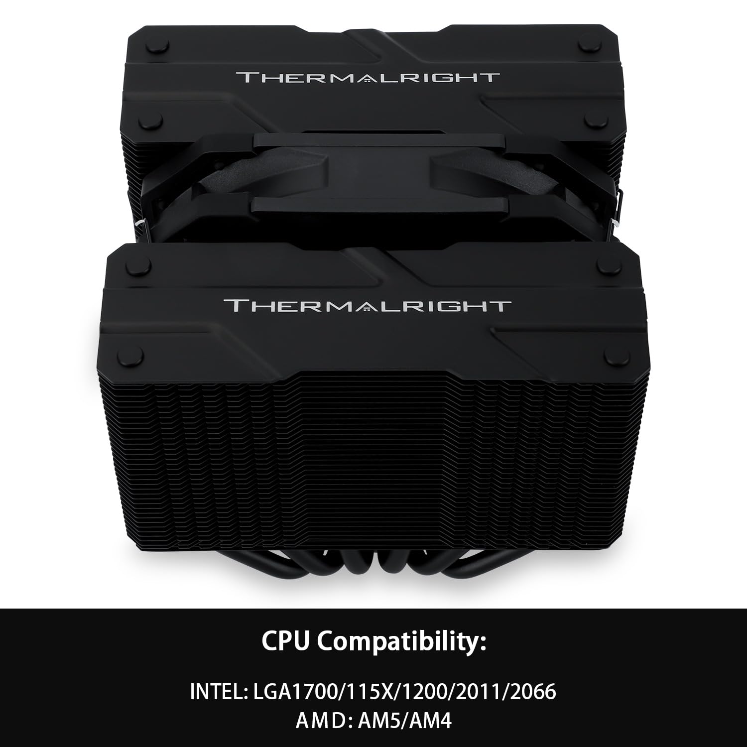 Thermalright Peerless Assassin 120 Mini Black CPU Cooler, 6 Heat Pipes AGHP Technology, with 120mm PWM Fan, 1500RPM Speed, for AMD:AM4 AM5/Intel LGA 1851/1700/1150/1151/1200/2011,PC Cooler