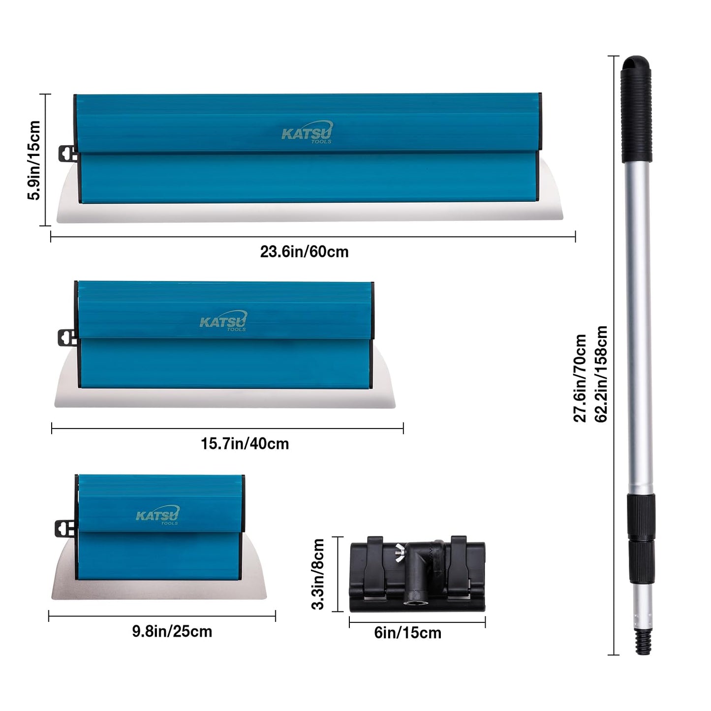 Set spaclu KATSU Tools 333177 inox 25+40+60 cm maner telescopic