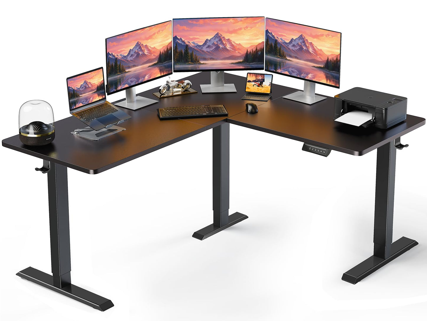 Birou ErGear Corner Desk 160x140 cm reglabil electric 100 kg