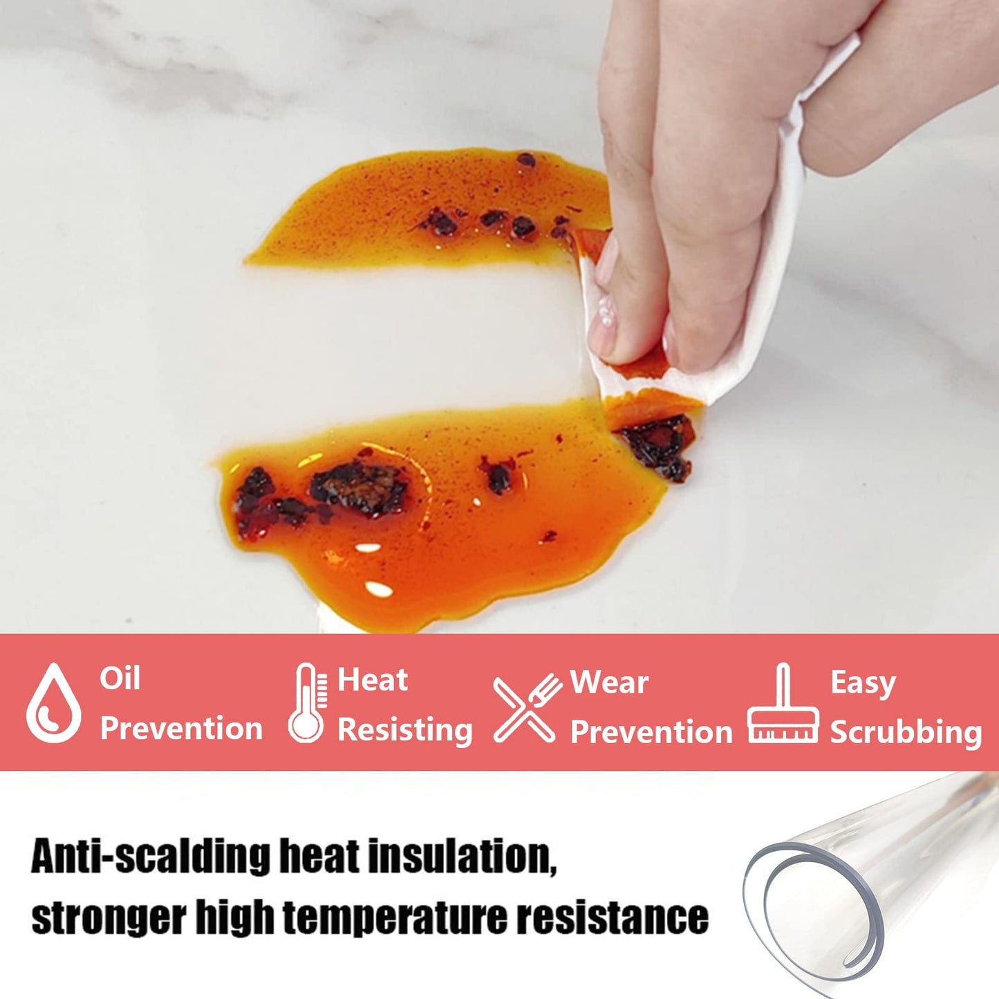 Fata de masa GHIBFBT Transparent 2 mm PVC impermeabil, taiabila