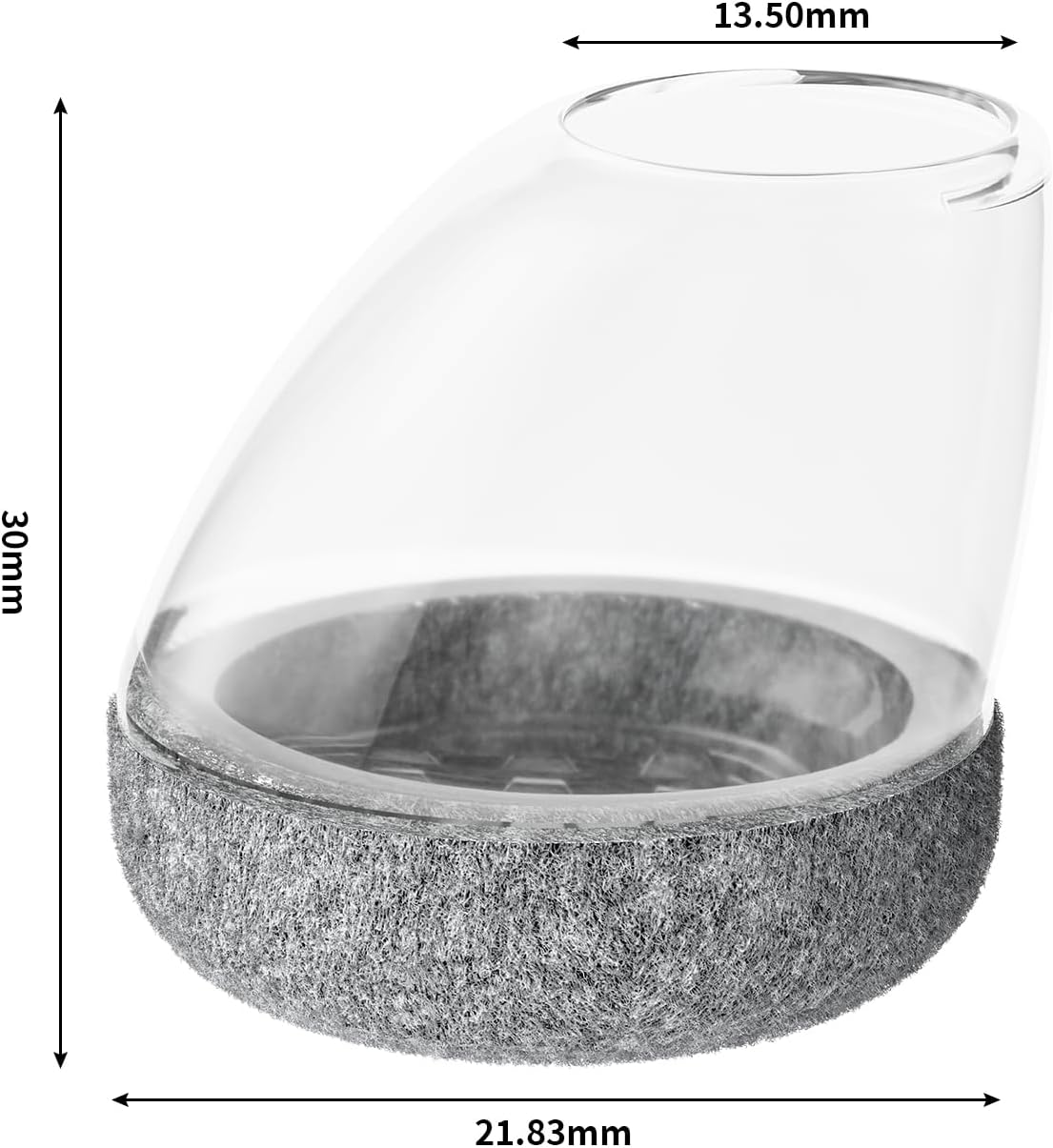 Set 24 capace din silicon RCHYFEED pentru picioare de scaun inclinate, transparente cu fetru gri, marimea S 14-20 mm