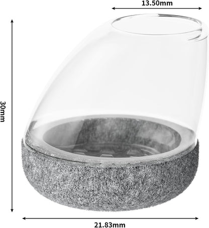 Set 24 capace din silicon RCHYFEED pentru picioare de scaun inclinate, transparente cu fetru gri, marimea S 14-20 mm