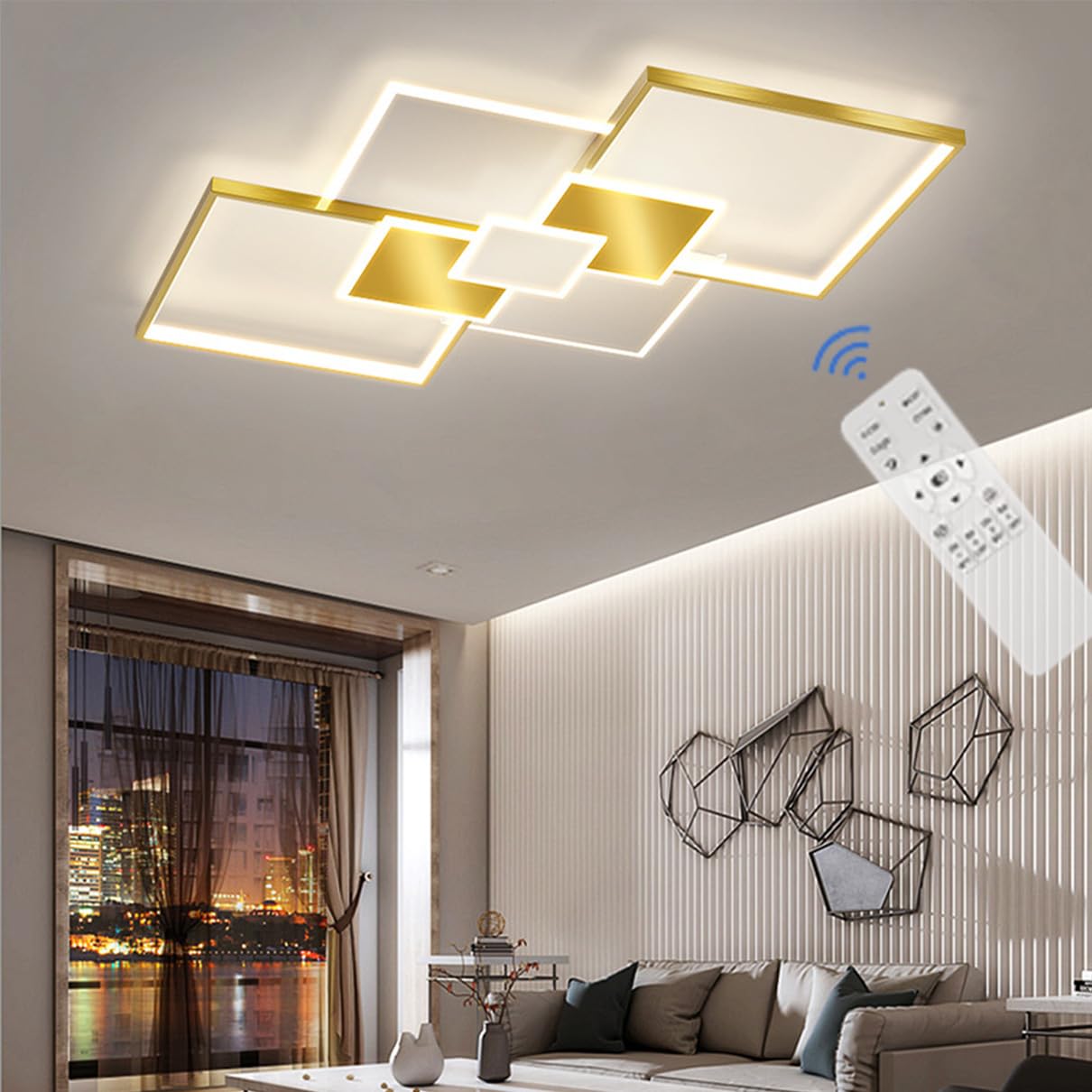 Lampa tavan LED Dimmable White + Black 68W 6800 lm telecomanda