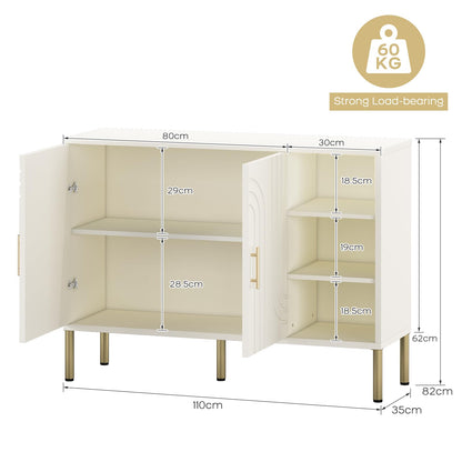 Comoda DAWNYIELD cu 2 usi si 3 rafturi, 110x35x82 cm