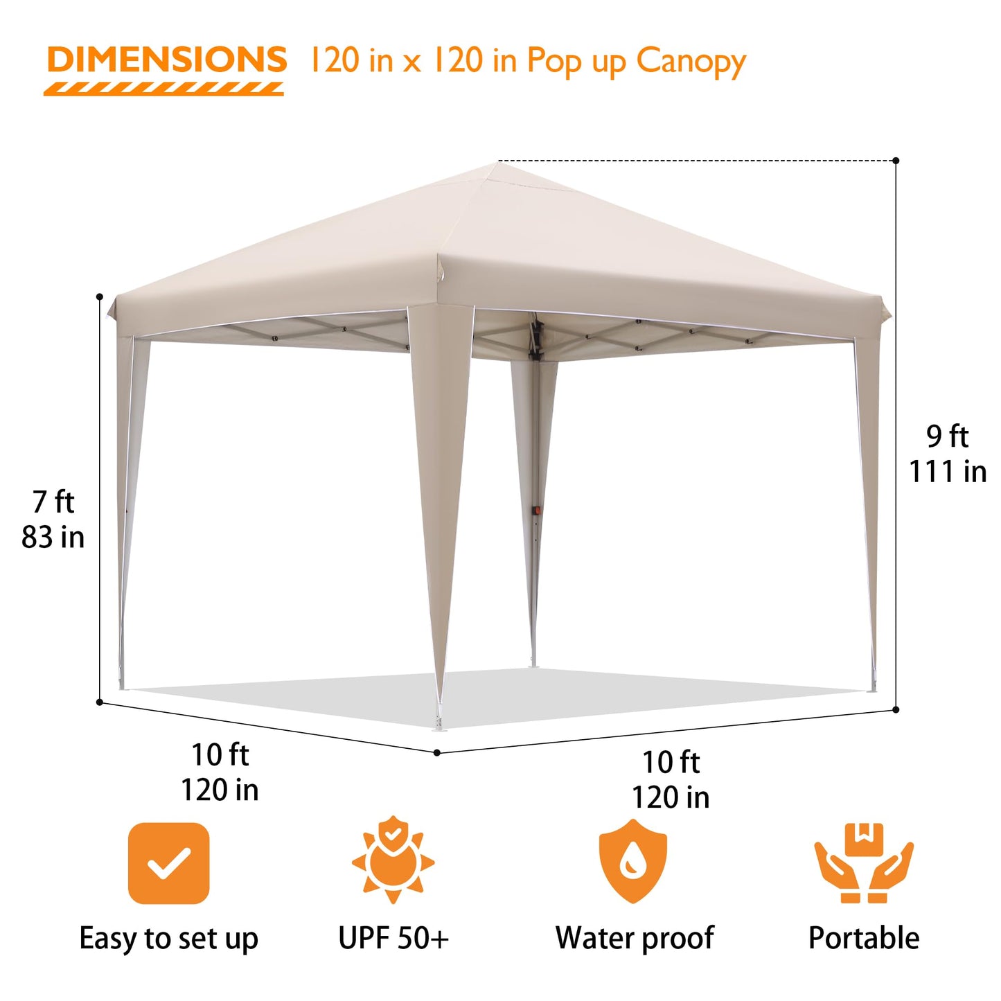 Gazebo BONTEC ZP01-FBA 3x3 m UPF 50+ rezistent la apa
