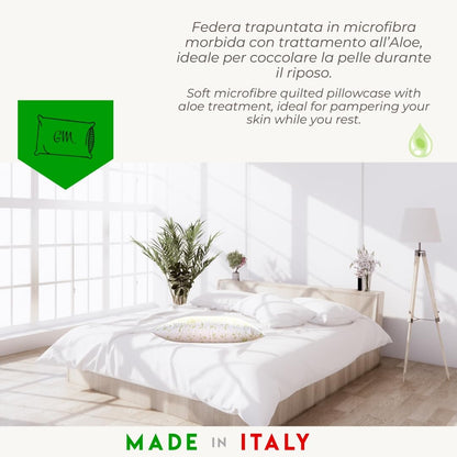 Set 2 Perne GM Aloe Bed Pillow Anti-Alergica Microfibra Alba, Set 2