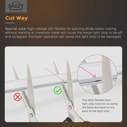 BAGZY Neon LED Strip, 20 m, Outdoor Use, Neon, Waterproof, 230 V, 120 LED/m, Flexible, DIY, for Indoors, Christmas Party, Outdoor Use, with Power Supply and Controller (White)