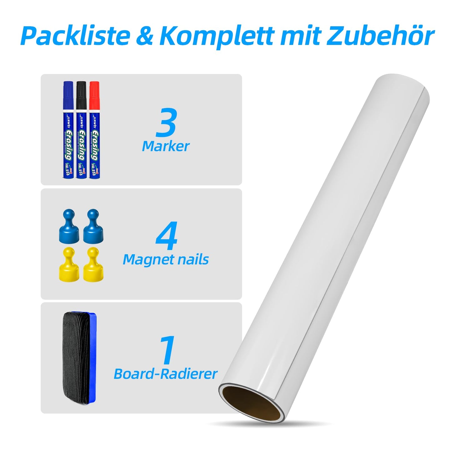 Tabla magnetica Ukaeno 50x100 cm autoadeziva PVC alba