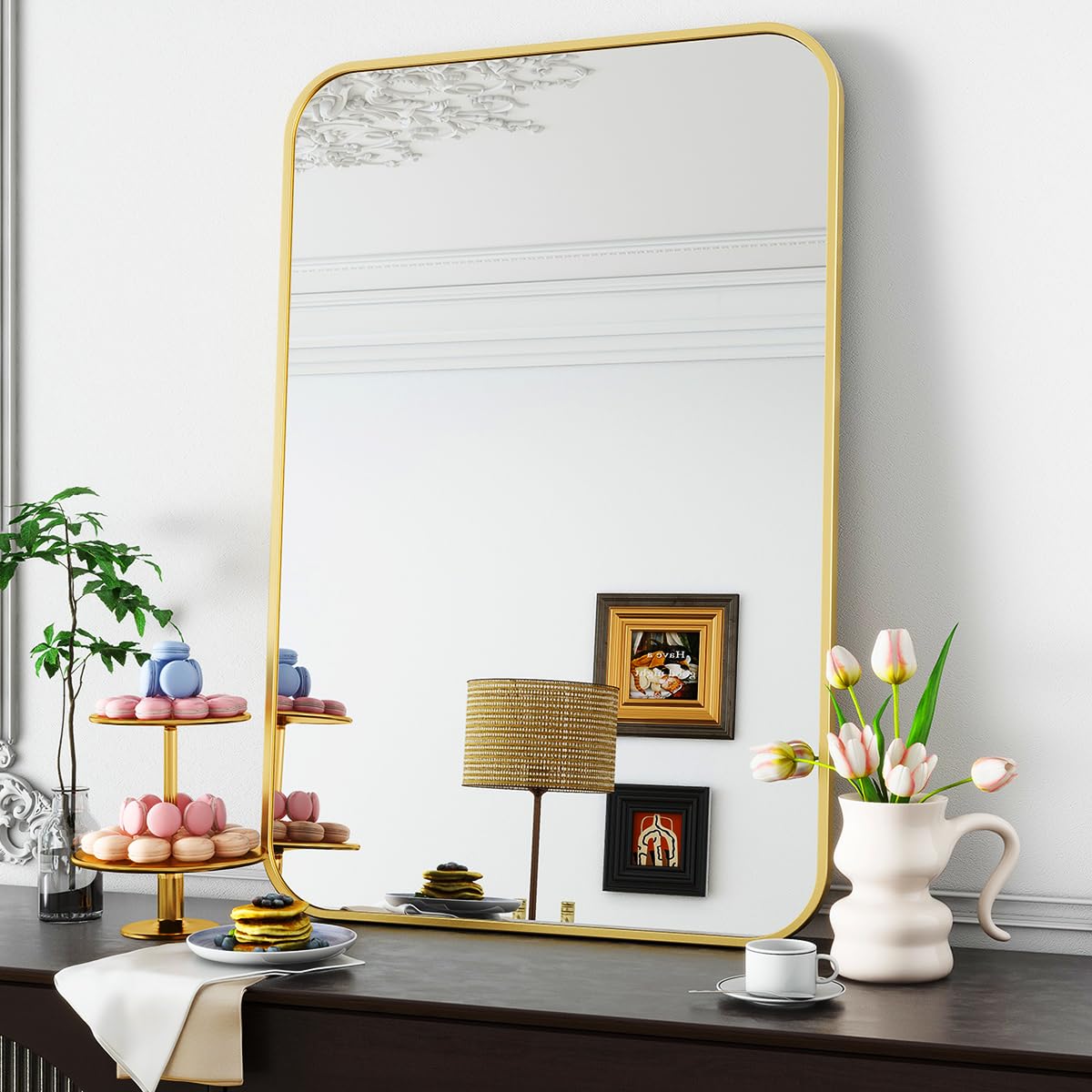 Oglinda Koonmi Gold 120x90 cm Nano Glass Cadru Aluminiu