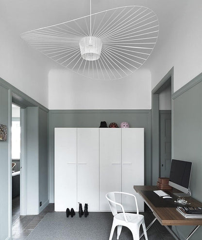Vertigo Lamp White 120 cm, Hut Pendant Light Vintage, Modern Pendant Light Made of Fibreglass/Polyurethane, Height Max. 170 cm (Adjustable), with E27 Socket (White, 120 cm)