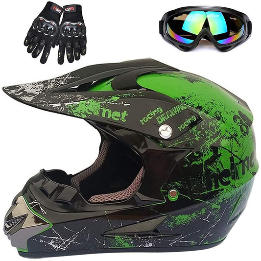 Jugend Motorradhelme,Kinderfahrradreithelm,Junge Und Mädchen, Roller Ski ATV Helm,ECE-Zertifizierung,Geeignet Für Alle Jahreszeiten