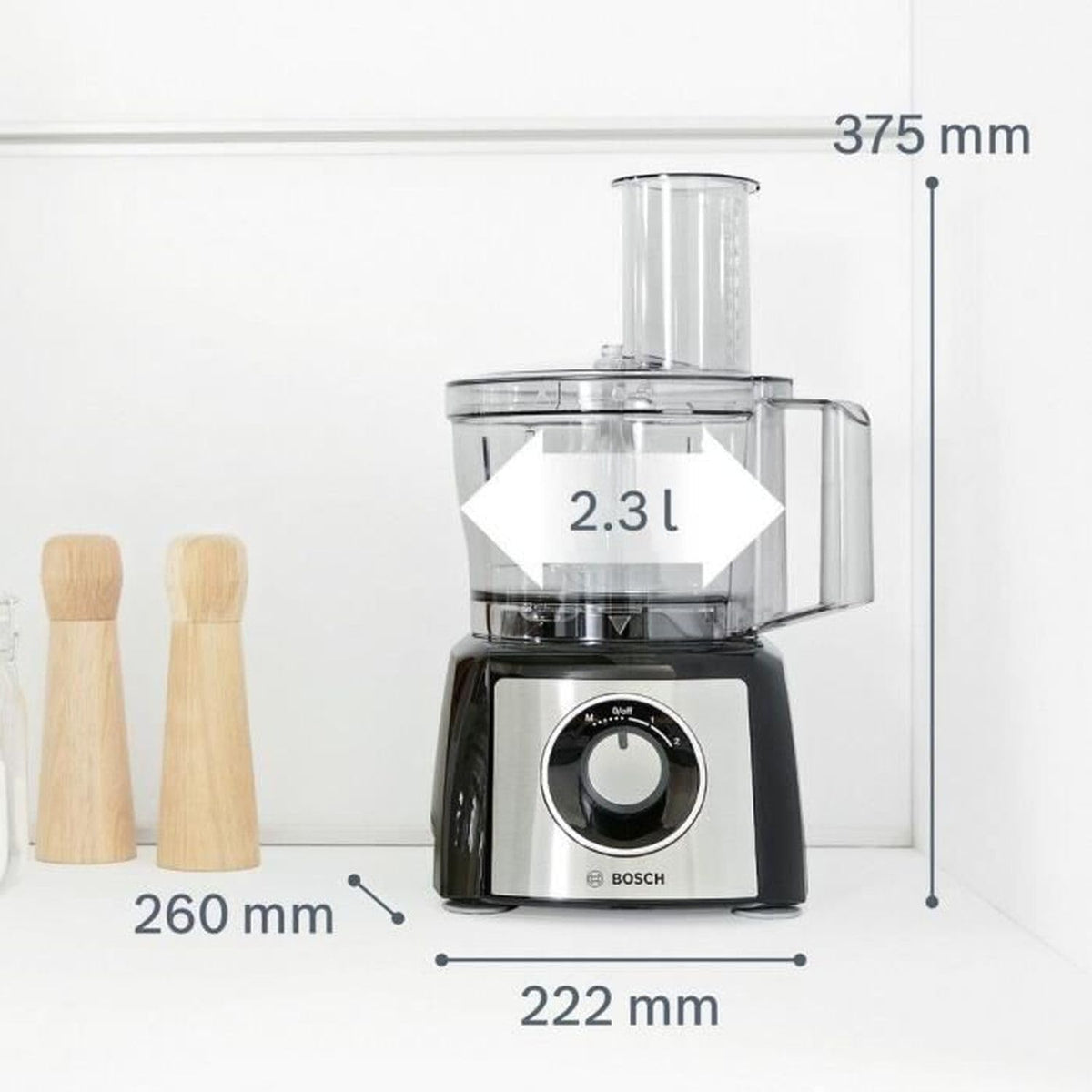 Robot de bucatarie Bosch MultiTalent 3 MCM3501M, 800 W, bol 2,3 L, blender 1 L, negru