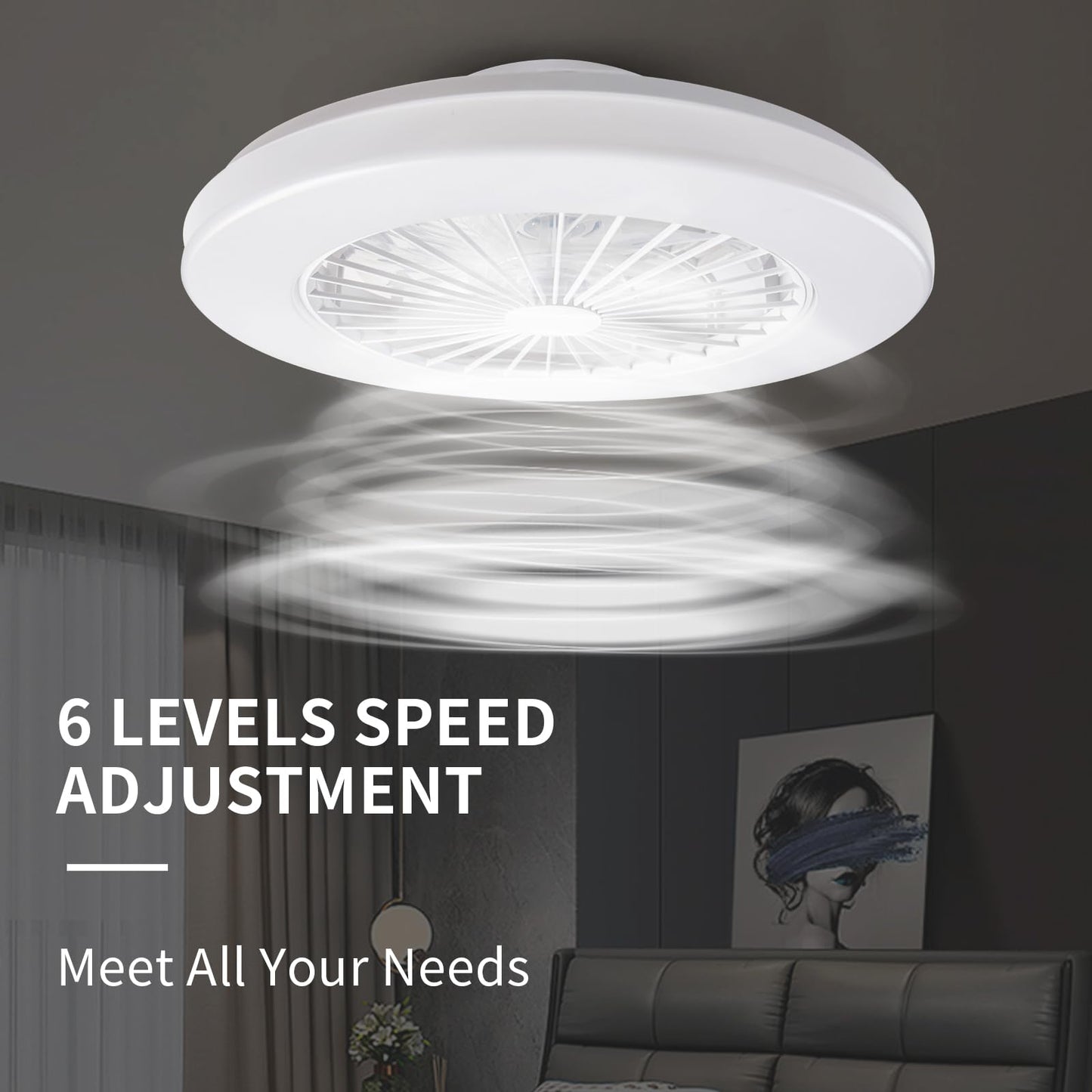 Ventilator tavan BKZO RGB Ceiling Fan cu lampa, control dublu