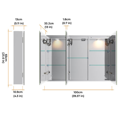 Dulap oglinda baie LOMIKEN GLK-C09 LED Bluetooth 100x65x13 cm