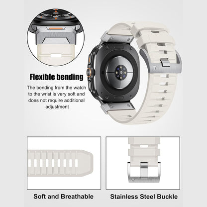 Shesyuki Strap Compatible with Galaxy Watch Ultra 47mm (2024),Waterproof Breathable Replaceable Silicone Strap with Stainless Steel Connector