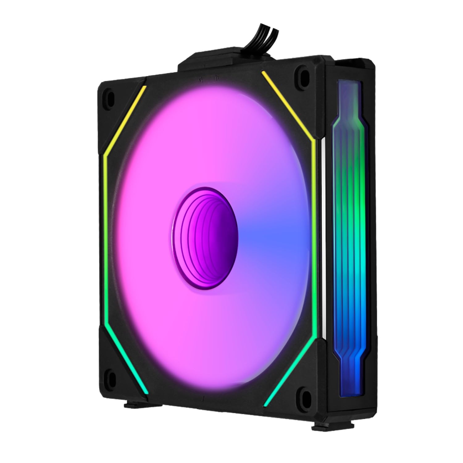 Lian Li UNI Fan SL-Infinity 120-Triple Pack-ARGB Fan-Infinity Mirror-Daisy-Chain Design-Customizable Lighting Effects-One Cable Connection-with Controller-White-(UF-SLIN120-3W)